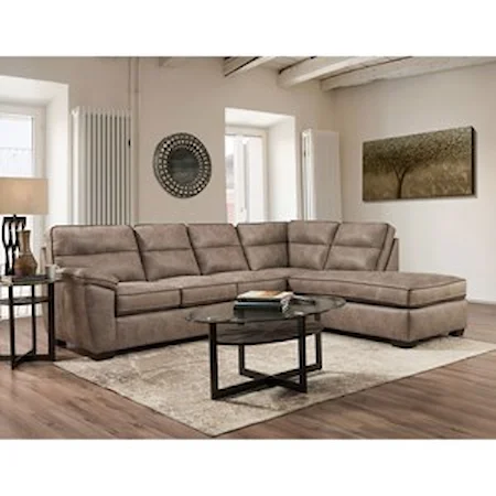 Transitional 2-Piece Sectional with Right-Facing Chaise